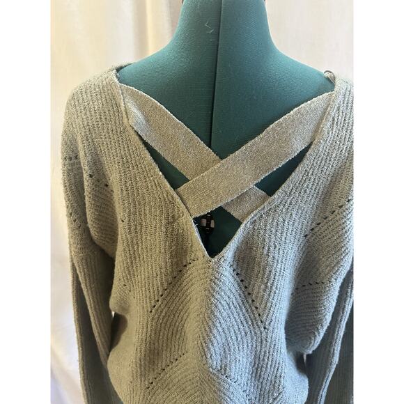 Pinque Soft Knit Crisscross Back Mint Green Sweater – Size M - Picture 5 of 6